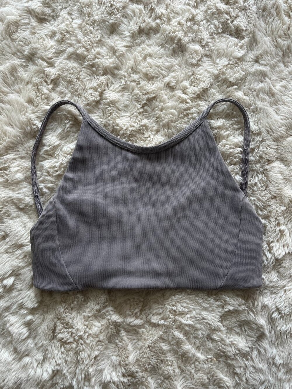 Lululemon Grey Ribbed Sports Bra Tank Size 2